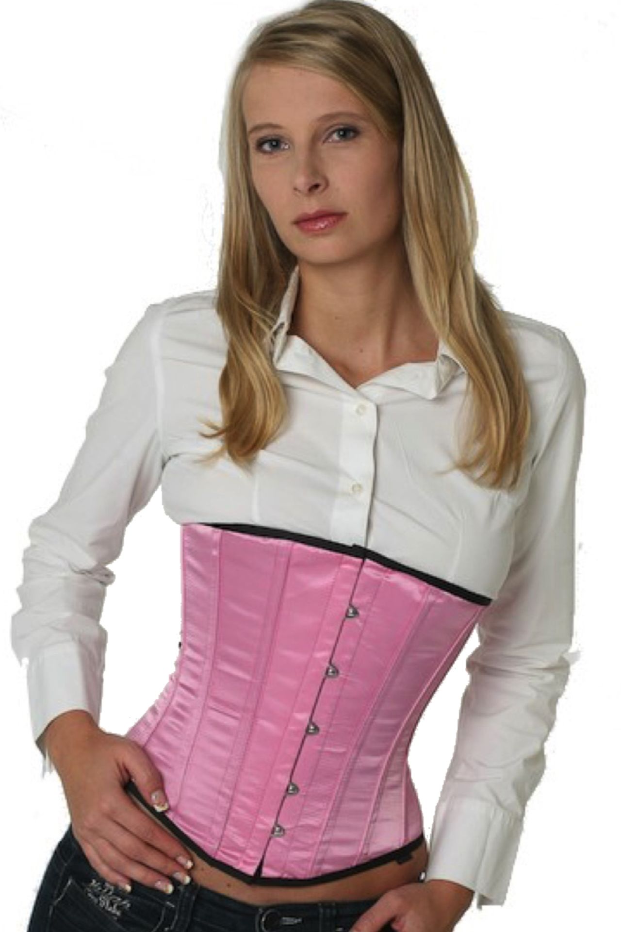 Korsett Rosa Satin Unterbrust su03