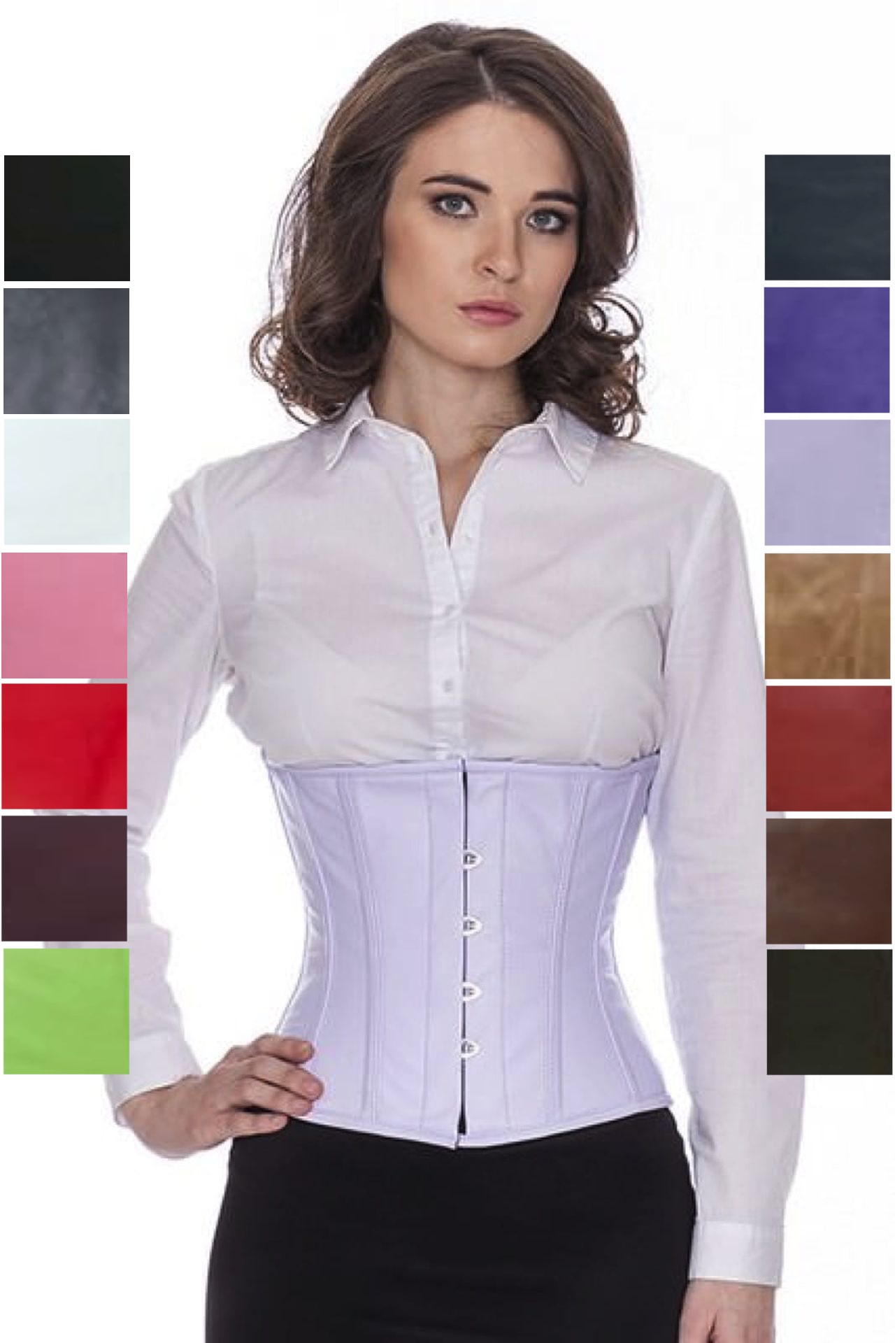 Korsett Taillen Leder Hell Violett lw39