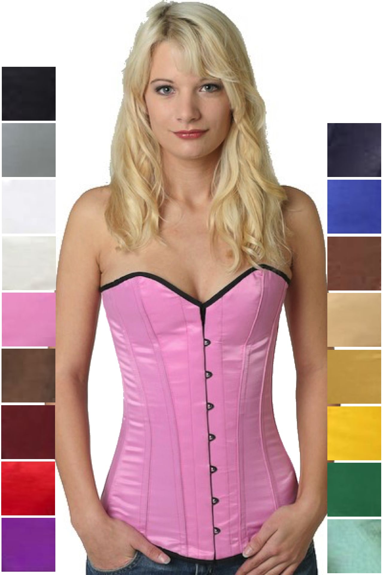 Korsett Satin Rosa Vollbrust sy03