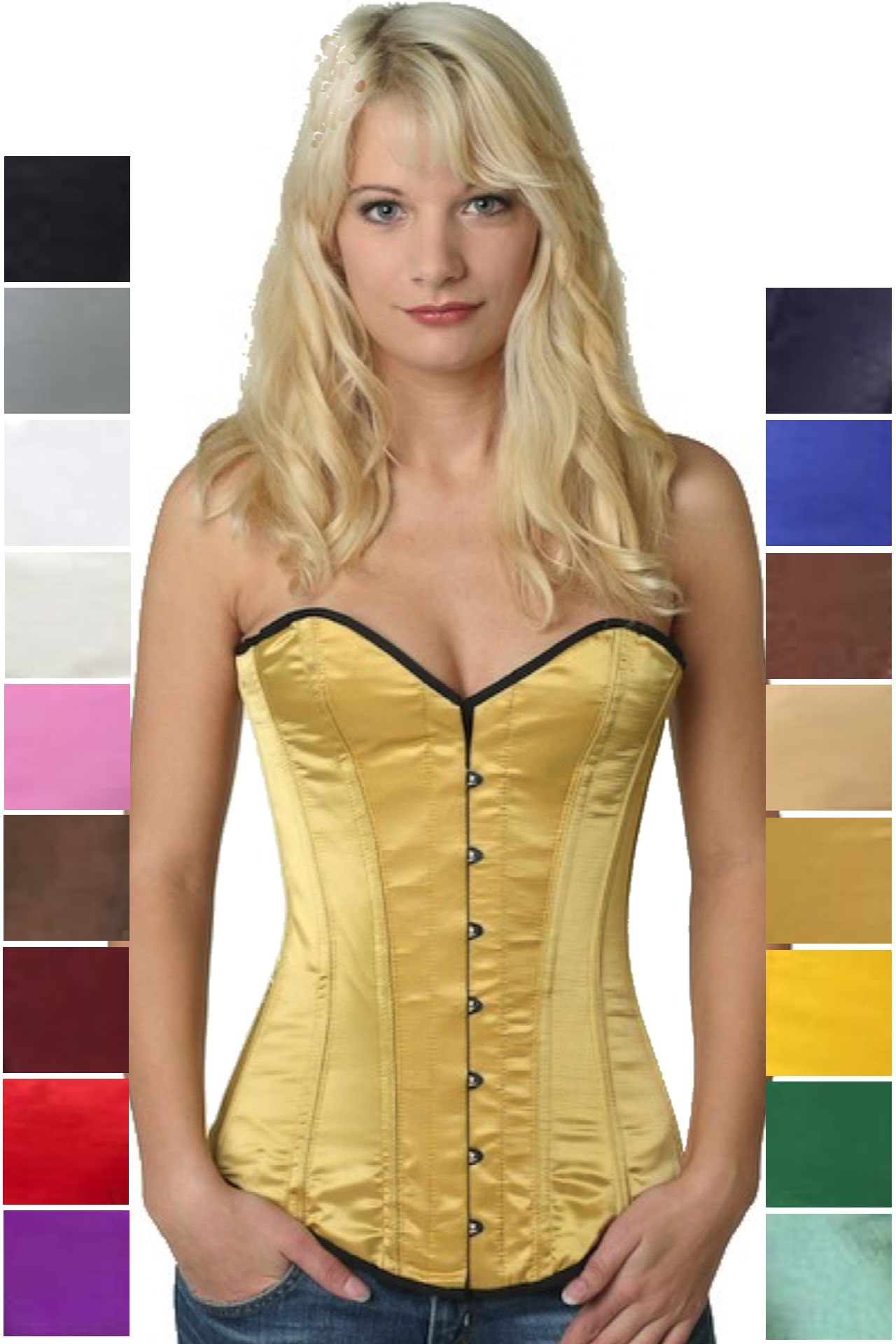 Korsett Gold Vollbrust Satin sy12