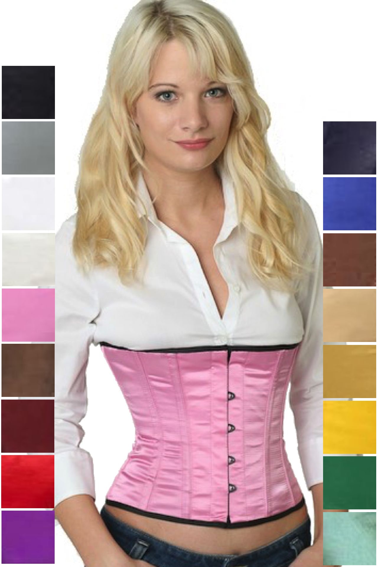 Korsett Taillen Rosa Satin sw03